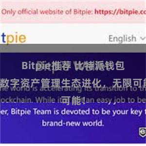 Bitpie推荐 比特派钱包：数字资产管理生态进化，无限可能！