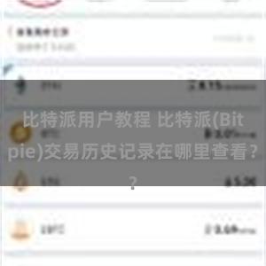 比特派用户教程 比特派(Bitpie)交易历史记录在哪里查看？