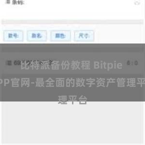 比特派备份教程 Bitpie APP官网-最全面的数字资产管理平台