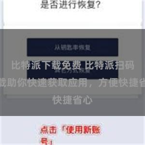 比特派下载免费 比特派扫码下载助你快速获取应用，方便快捷省心