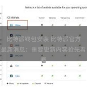 比特派钱包安装 比特派官方最新消息：重要更新内容抢先看