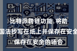 比特派跨链功能  将助记词按国法抄写在纸上并保存在安全的场合
