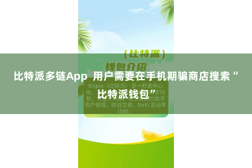 比特派多链App  用户需要在手机期骗商店搜索“比特派钱包”