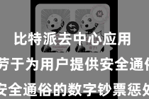 比特派去中心应用  一直勤劳于为用户提供安全通俗的数字钞票惩处处事