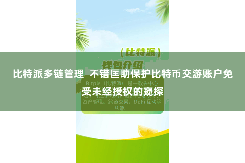 比特派多链管理  不错匡助保护比特币交游账户免受未经授权的窥探